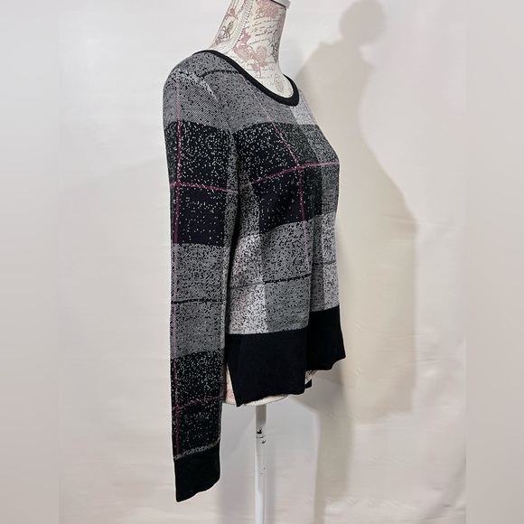 RAG & BONE Black and gray TEGAN plaid crew neck sweater size M. - Picture 8 of 14